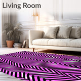 Abstract Chevron Interlocking Stripe Modern Art(Pink)