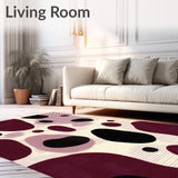 Entryway Modern Burgundy & Black Non Slip(Purple)