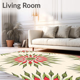 Boho Sunburst Motif with Flowing Petal Array (Ivory)