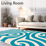 Curved Motifs With Layered Interlocking Stripes (Teal)
