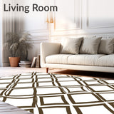 Lattice Grid Design with Contemporary Minimalist Appeal (Brown)