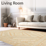 Boho Chic Tan Runner Rug with Artisan Geometric Pattern for Entryway(Beige)