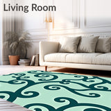 Abstract Verdant Swirl Design Tufted(Green)