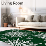Festive Snowflake Medallion Holiday Decorative Floor Covering(Green)