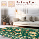 Ultra Soft Area Rug, Non Slip, Stain Resistant, Washable Area Rugs for Living Room, Bedroom, Boho Vintage Oriental(Green)