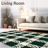 Festive Plaid Checkered Holiday Area Machine(Dark Green)