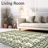 Botanical Medallion with Lattice Trellis and Leaf Motifs(Beige)