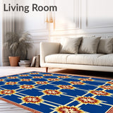 Nordic Medallion with Scandinavian Winter Celebration Design(Blue)