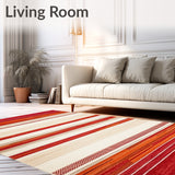 Santa Monica Red/Beige Square Area(Red)