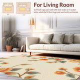 Ultra Soft Area Rug, Non Slip, Stain Resistant, Washable Area Rugs for Living Room, Bedroom, Modern Floral Patchwork Jute(Beige)