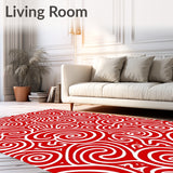 Retro Peppermint Swirl Stripe with Playful Interlocking Motifs(Red)
