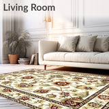 Jacobean Inspired Botanical for Contemporary Home Floor Cover(Beige)