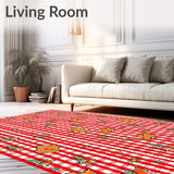 Gingham Patchwork Design with Seasonal Ornamentation(Red)
