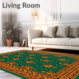 Celtic Knot Shamrock Design Floor Covering with Traditional Weaving(Green)