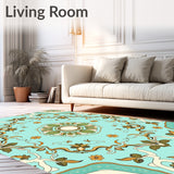 Tranquil Meadow Interlocking Floral Medallion(Blue)