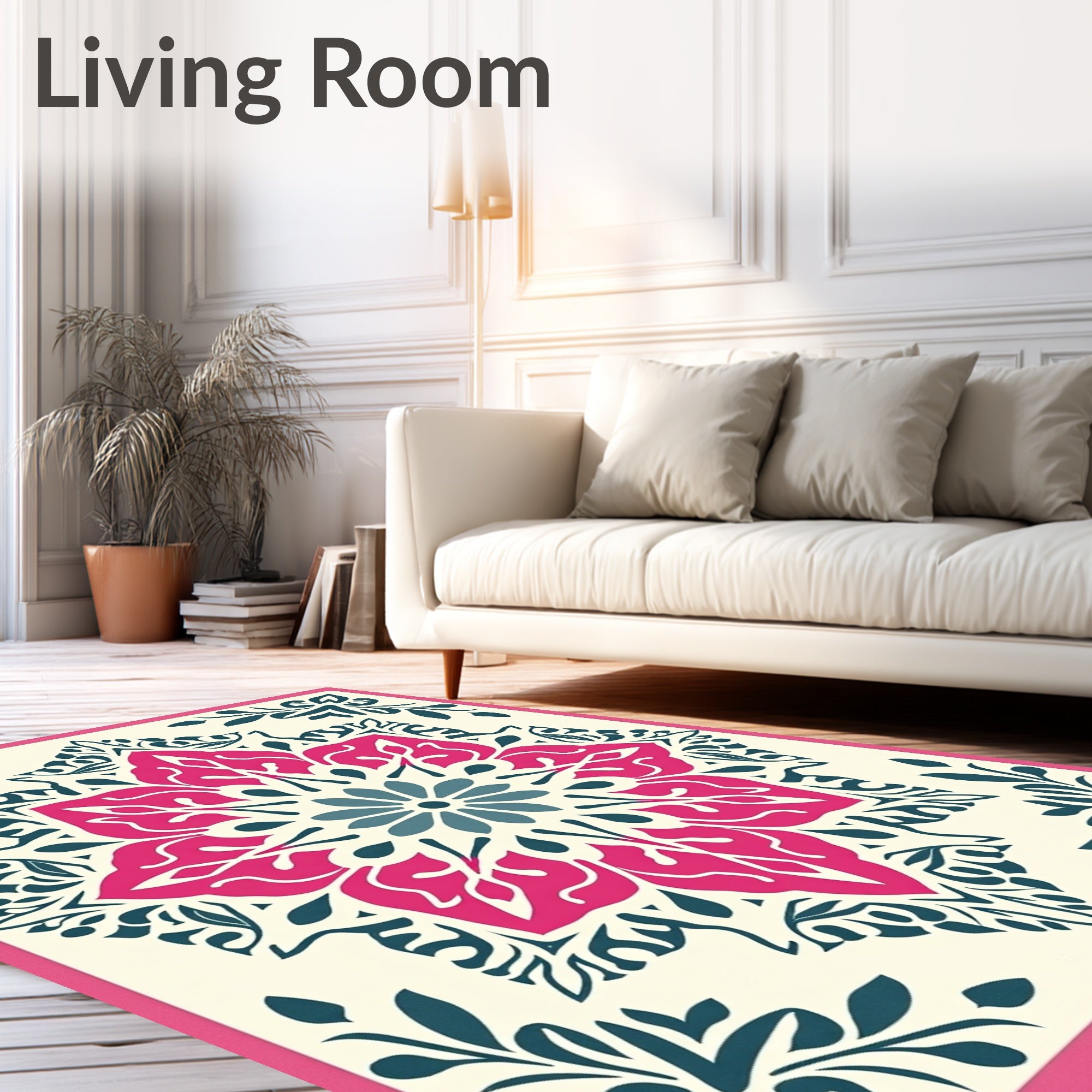 Boho Floral Medallion Transitional Elegant Timeless Practical Accessory (Pink) - ODIKA