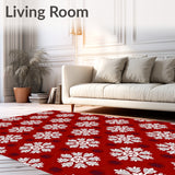Festive Snowflake Buffalo Plaid Holiday Decorative Contemporary(Red)