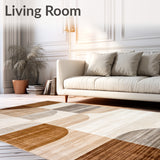 Sophisticated Casual with Brown and Beige Layered Abstract(Beige)