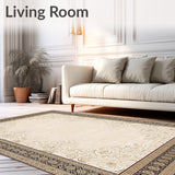 Elegant Abstract Border with Dynamic Brown and Beige Swirls Angles(Beige)