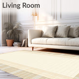 Nepenthe Beige Subtle Checks Patterned Area(Beige)