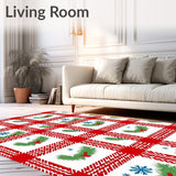 and Layered Plaid with Seasonal Wreath Snowflake Accents(Red)