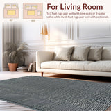 Ultra Soft Area Rug, Non Slip, Stain Resistant, Washable Area Rugs for Living Room, Bedroom, Greek Key Stair Treads(Gray)