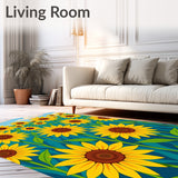 Countryside Blossoming Meadow Artisan Decorative Throw(Yellow)