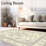 Eclipse Medallion with Ornate Symmetrical Motifs and Subdued Tones(Beige)