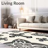 Sacred Cross Motif Shag with Intricate Religious Symbol(Beige)