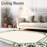 Elegant Heirloom Transitional Floral Damask Symmetrical (Green)