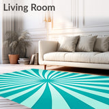 Sunburst Ombre Rays Elegant Sophisticated Minimalist Artwork(Teal)