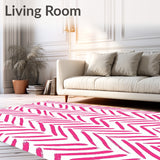 Brushstroke Zigzag Herringbone Artisan Handwoven Exquisite (Pink)