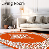 Inspired Medallion with Intricate Border Accents(Orange)