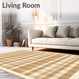 Camel Toned Checker Style Modern Low Profile(Beige)