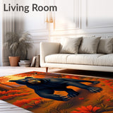 Woodland Creature Sunset Pine Natural Illustration(Black)