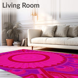 Luxurious Velvet Swirl Medallion Contemporary Abstract Artistry (Pink)