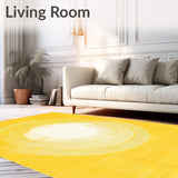 Radiant Round Area Goldenrod & Ivory Concentric Circles(Yellow)