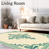 Distressed Damask Vintage Faded Scroll Heirloom Charm(Beige)