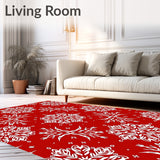 Festive Snowflake Jubilee Holiday Accent Throw Celebration Decorative(Red)