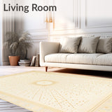Elegant Floor Modern Boho with Central Starburst Design(Beige)