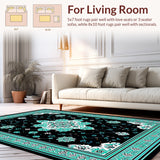 Trendy Black Teal Geometric Blend(Black)