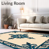 Classic Medallion Vintage Style Anti Slip Floor Covering(Beige)