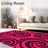 Luxurious Shag Textured Abstract Swirl (Pink)