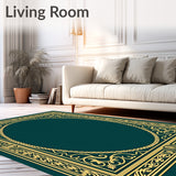 Classic Ornate Scrollwork with Interlocking Floral Filigree(Green)