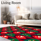 Contemporary Festive Interlocking with Abstract Ornament Accents(Red)