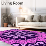 Celestial Starburst Tapestry Design with Radiating Petals (Pink)