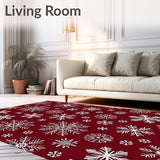 Vintage Snowflake Christmas Entrance Winter Door Covering(Red)