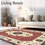 Contemporary Medallion Area Pet & Kid Ready Simple Care(Red)