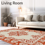 Elegant Floral Swirl with Bold Interlaced Petals and Vine(Orange)