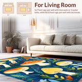 Playful Colorful Flora Design(Blue)